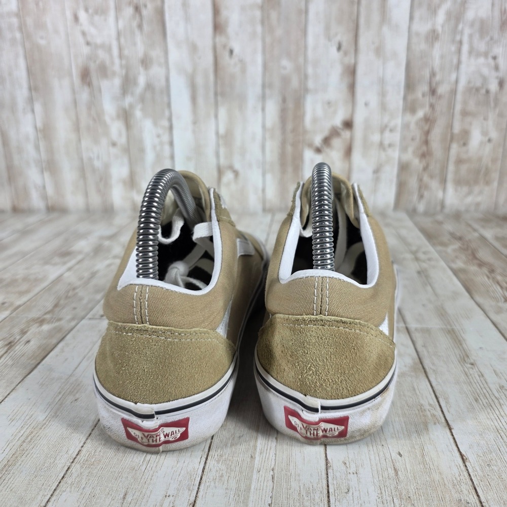Vans Old Skool Suede Canvas Sneakers Casual Skate Shoes Tan White Women's 7 - Picture 3 of 8
